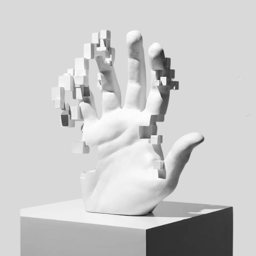 Glitched Hand Statue